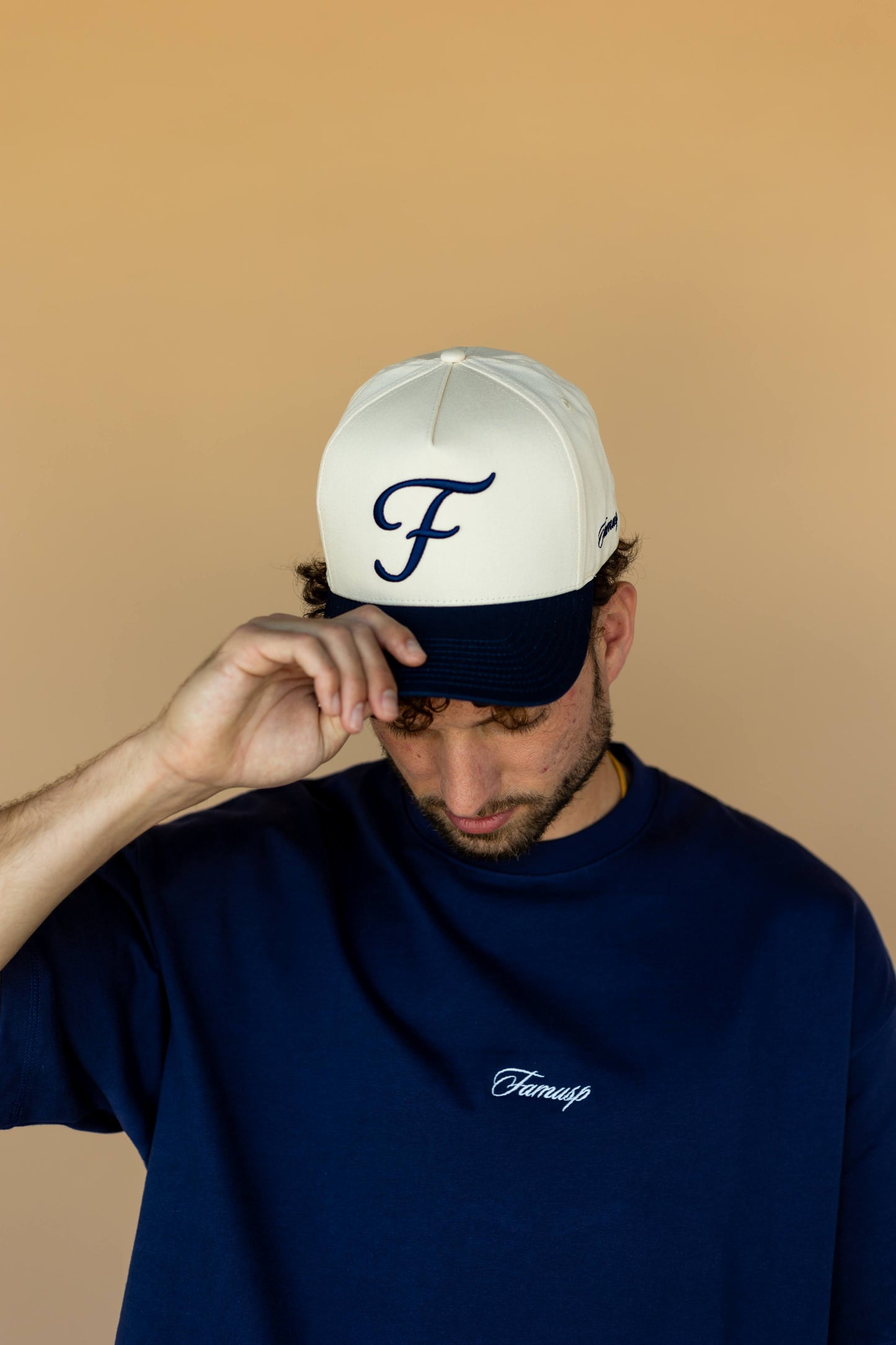 Navy & White Script Logo T-Shirt